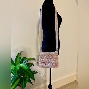 Pink Woven Purse/Crossbody